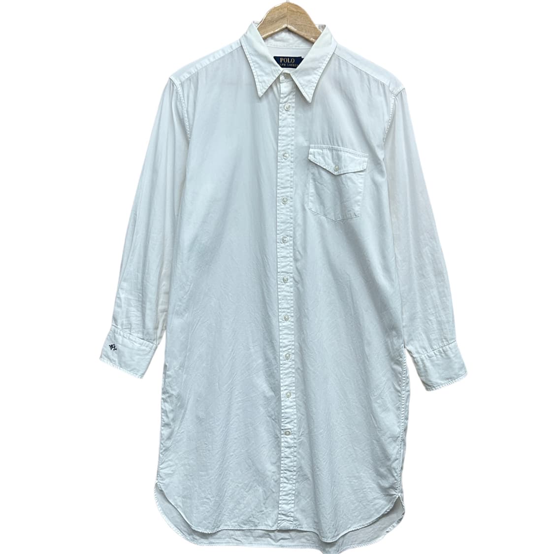 폴로 화이트 포켓 롱 셔츠 L 상품이미지3