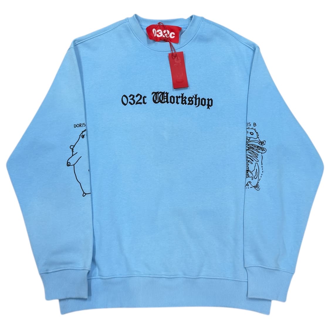 032C 엠브로이드 크루넥 스웻셔츠 기모 맨투맨 블루 L 상품이미지1