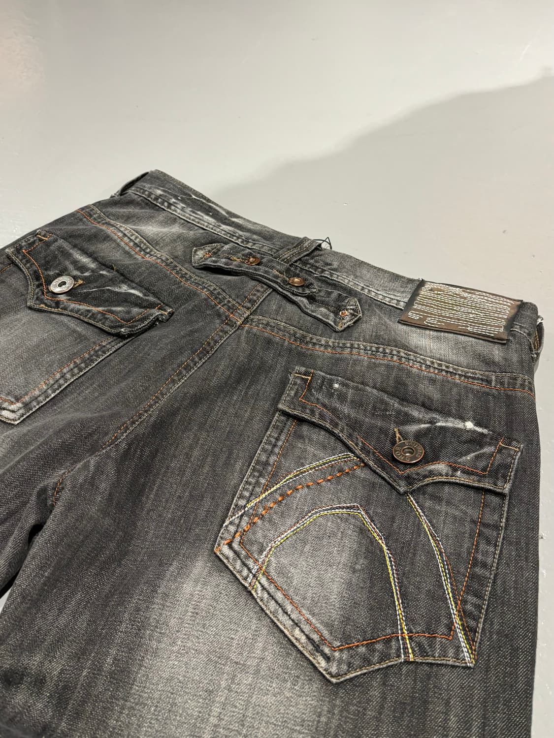 빈티지 흑청 스트레이트핏 데님 팬츠 상품이미지8