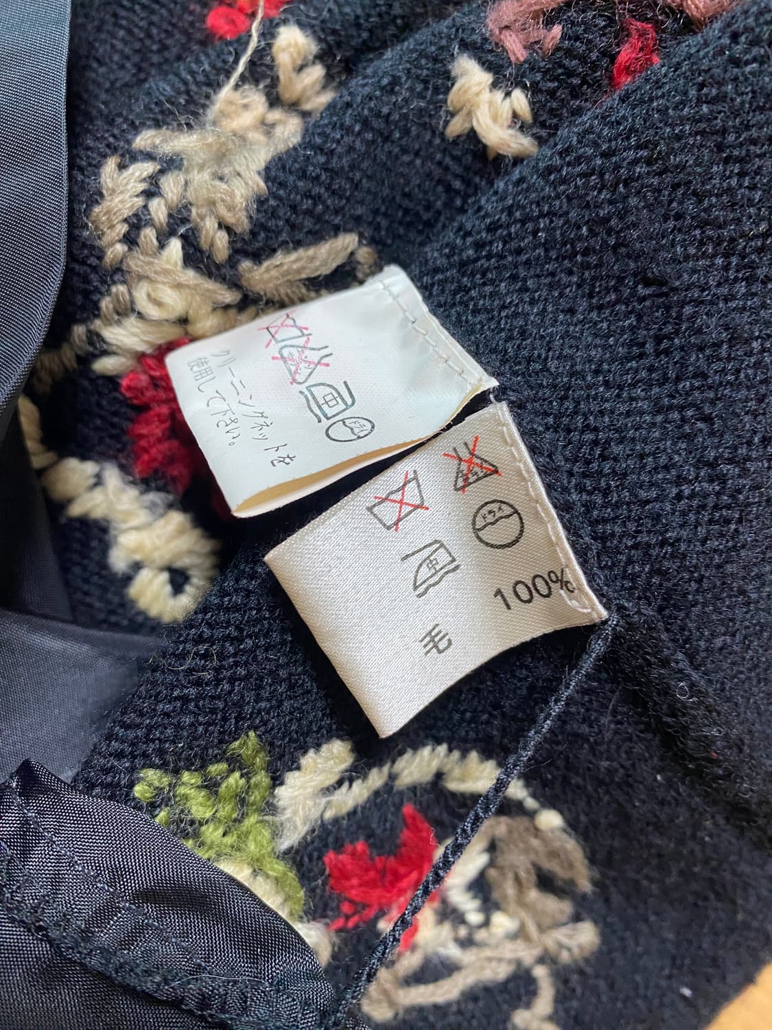 Vintage Black Floral Wool Cardigan 상품이미지7