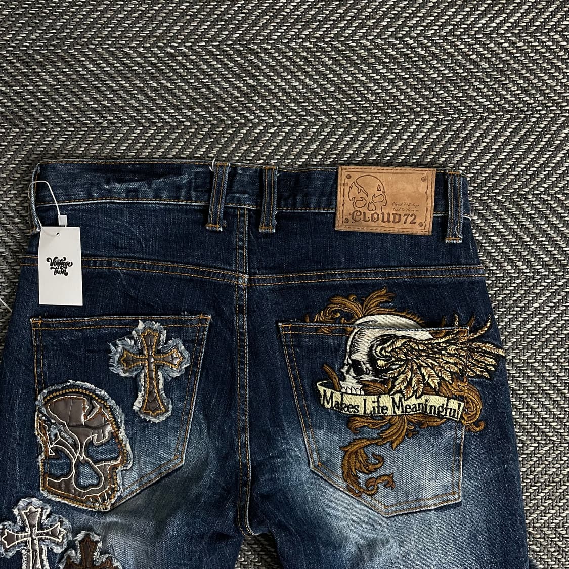 빈티지 우먼스 y2k 자수 디테일 데님 팬츠y 2838 상품이미지5
