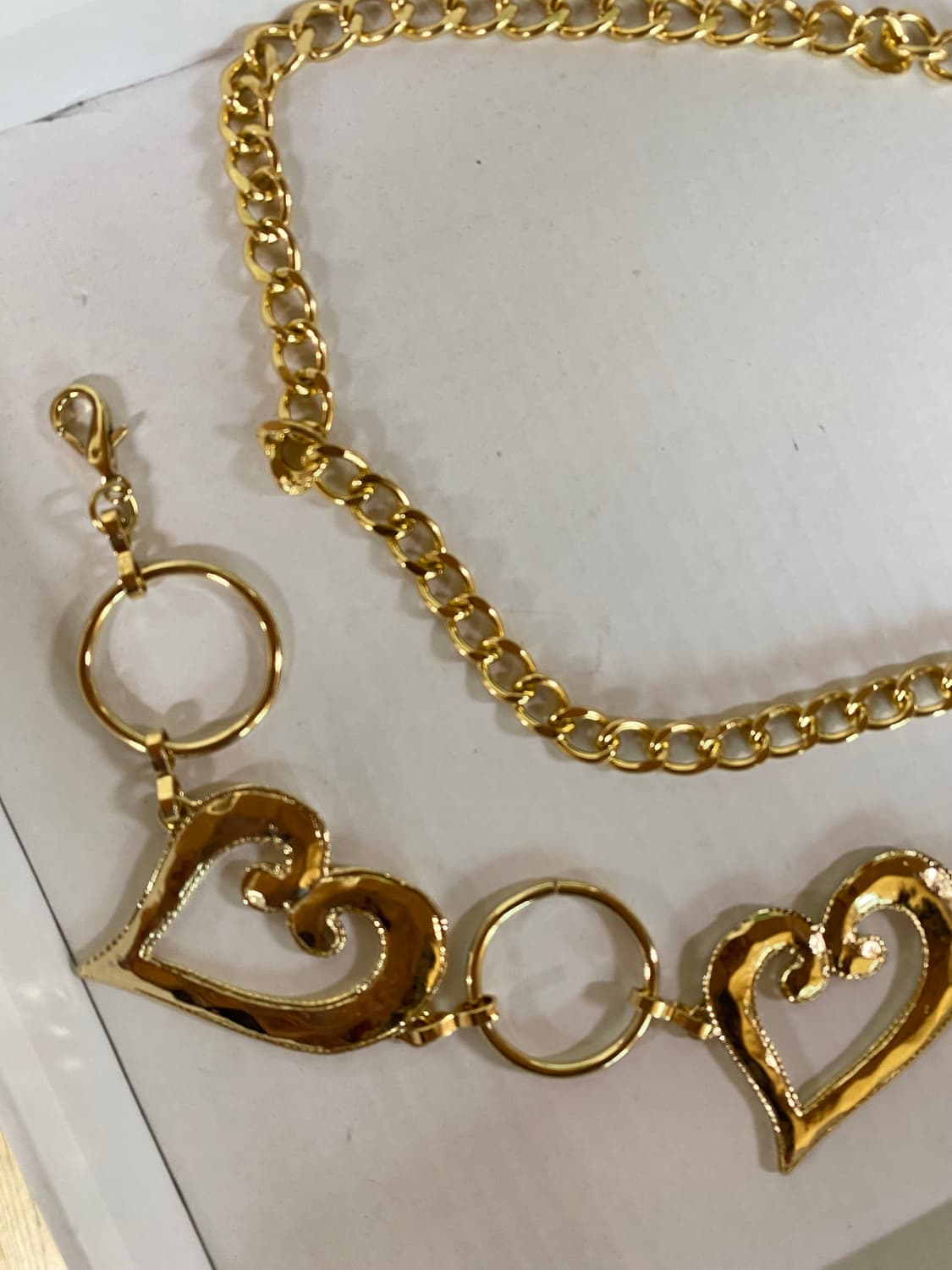 Y2k 골드하트 체인 벨트 빈티지 상품이미지2