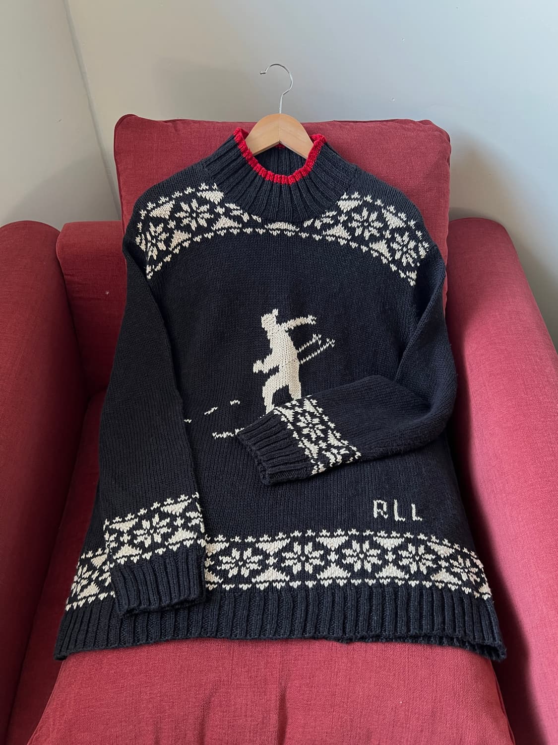 랄프로렌 익스클루시브 스키 패턴 롱 니트 스웨터 상품이미지1