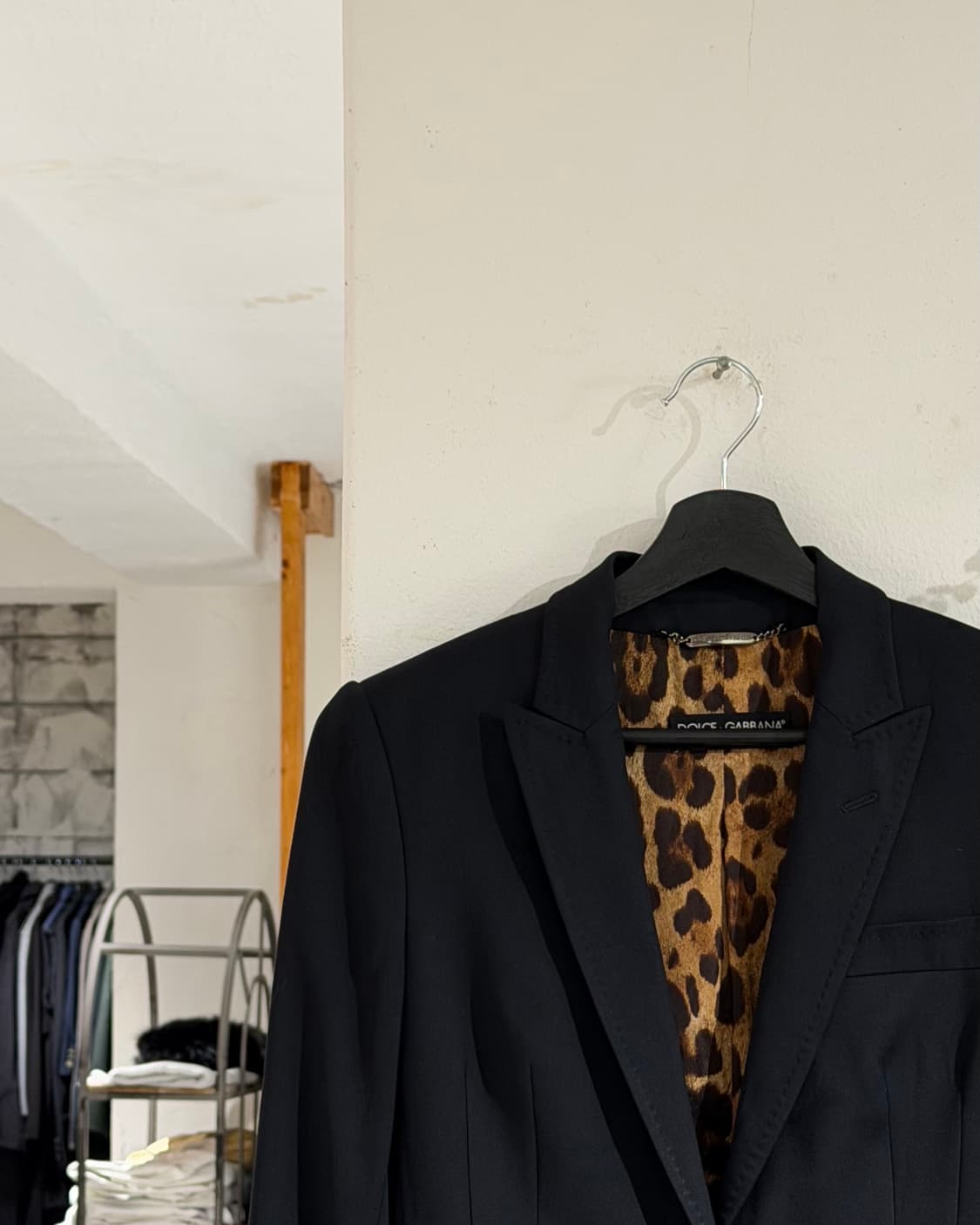 돌체앤가바나 블랙 울 레오파트 라이닝 테일러드 블레이저 자켓  상품이미지2