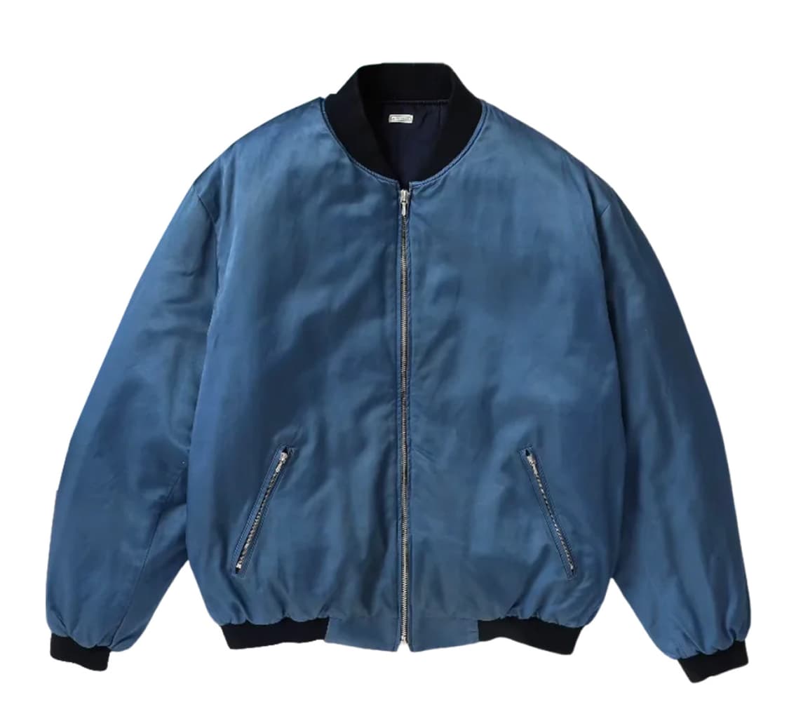 [3] A.presse 아프레쎄 빈티지 실크 비스코스 투어 자켓 네이비 상품이미지1