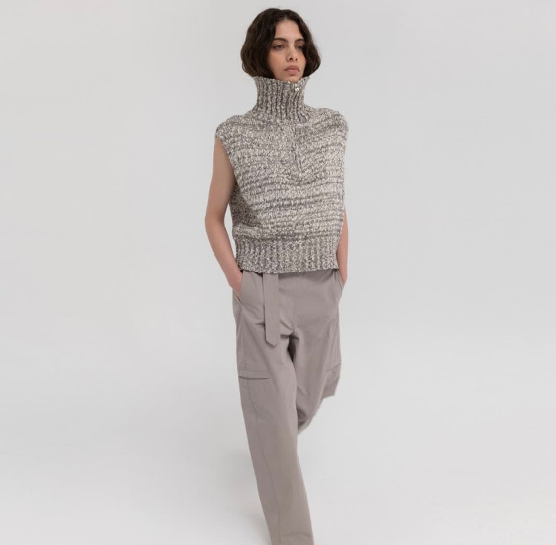 모노하 니트 집업 베스트 상품이미지3