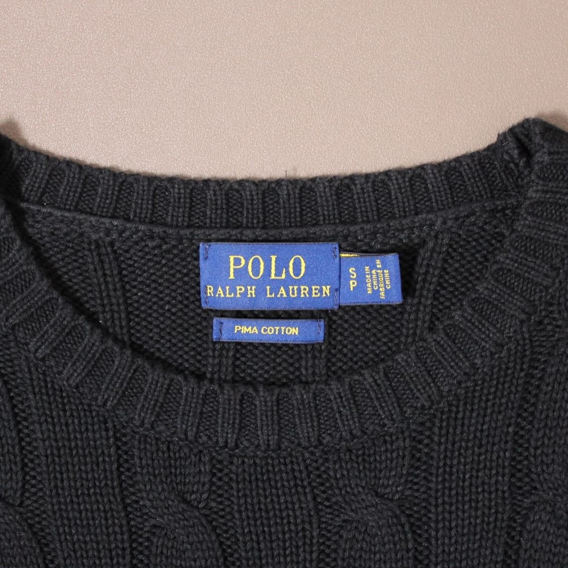 Polo 폴로 랄프로렌 블랙 케이블 반팔 니트  상품이미지3