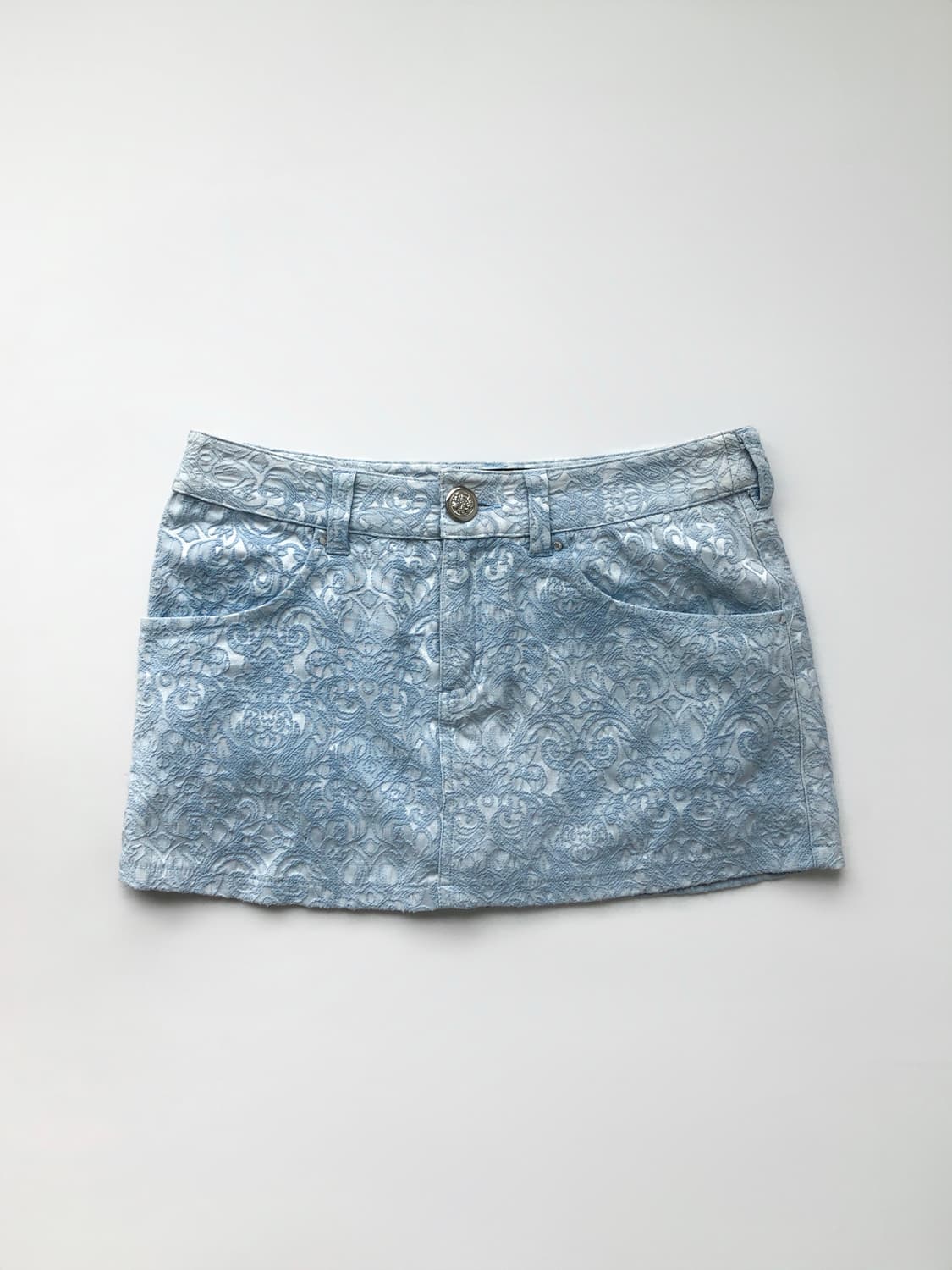 세실맥비 라이트 블루 자수 미니스커트 상품이미지1