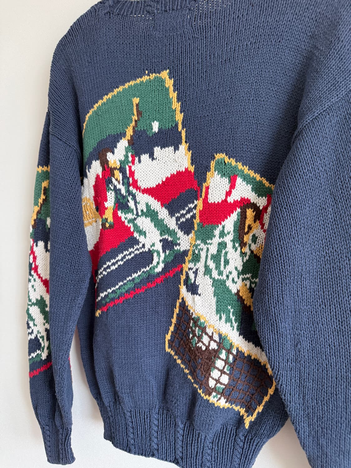 90's 제이프레스(J.PRESS) 핸드메이드 코튼 니트(반도 라이센스) 상품이미지5