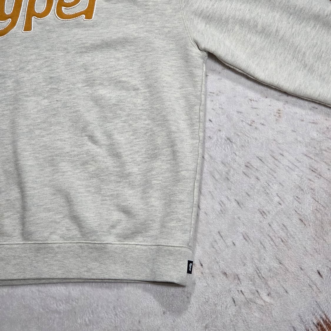 레터링 자수 패치 멜란지 코튼 맨투맨 상품이미지3