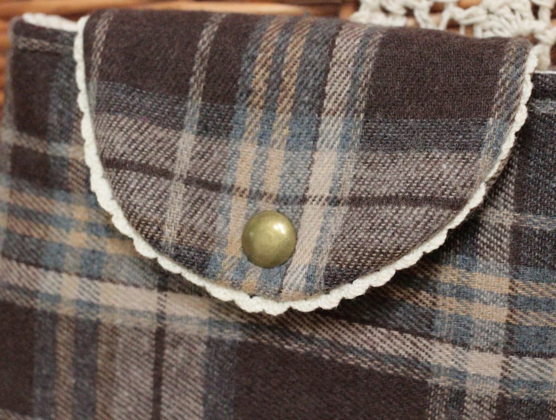 핸드메이드 레이스 체크 파우치 상품이미지2