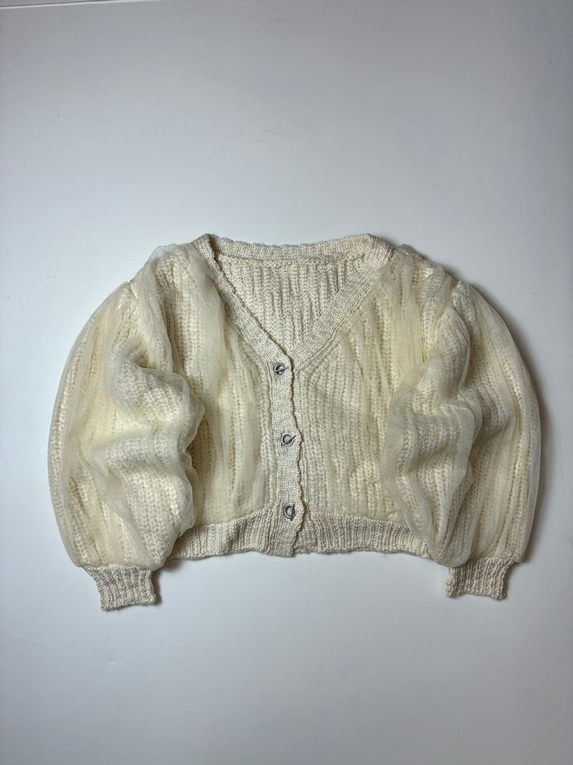 스니델 SNIDEL 재팬 튤 레이어드 니트 가디건 PN8420 상품이미지1