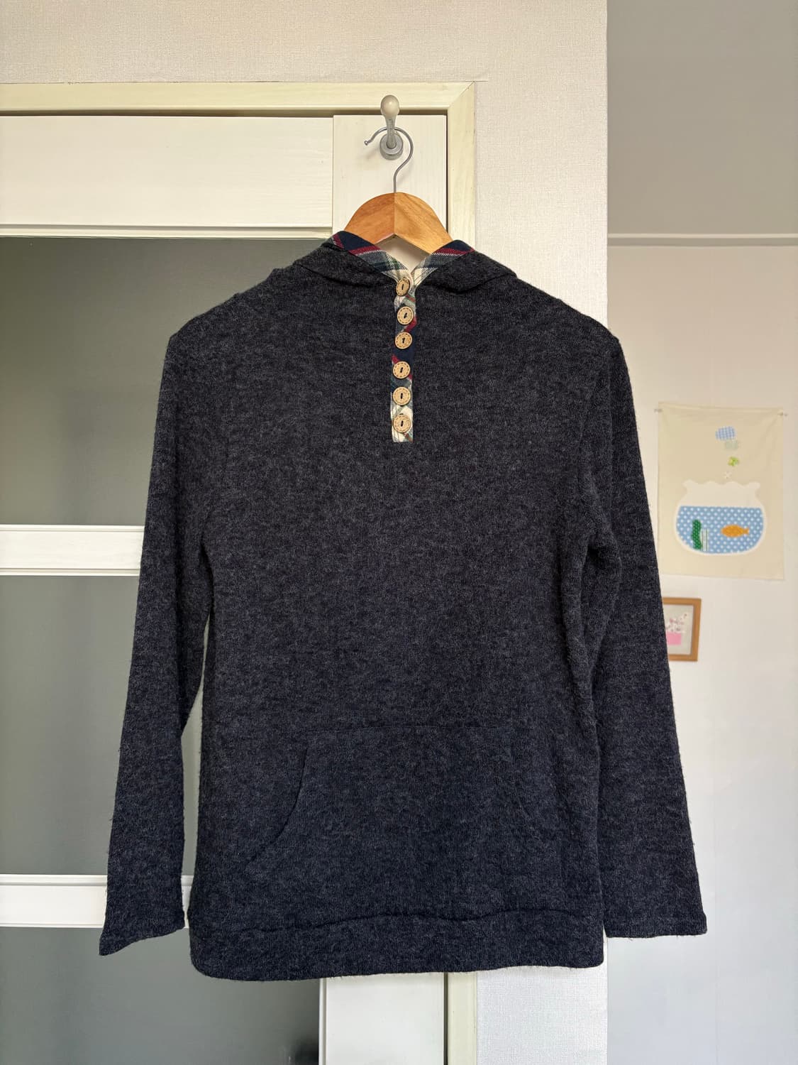 네이비 후드 니트 상품이미지1