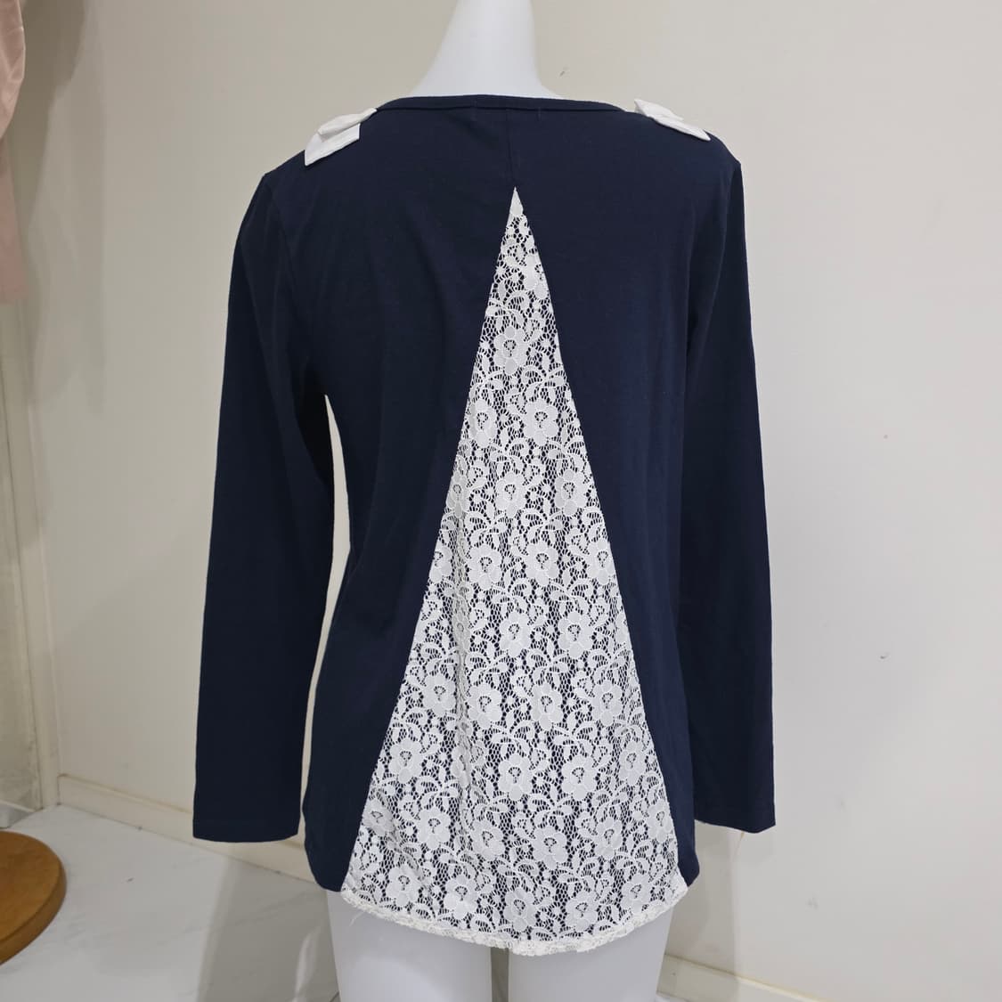 일본빈티지)로맨틱 하트리본 오네갸루 y2k 레이스 하늘 롱슬리브긴팔티셔츠 상품이미지4