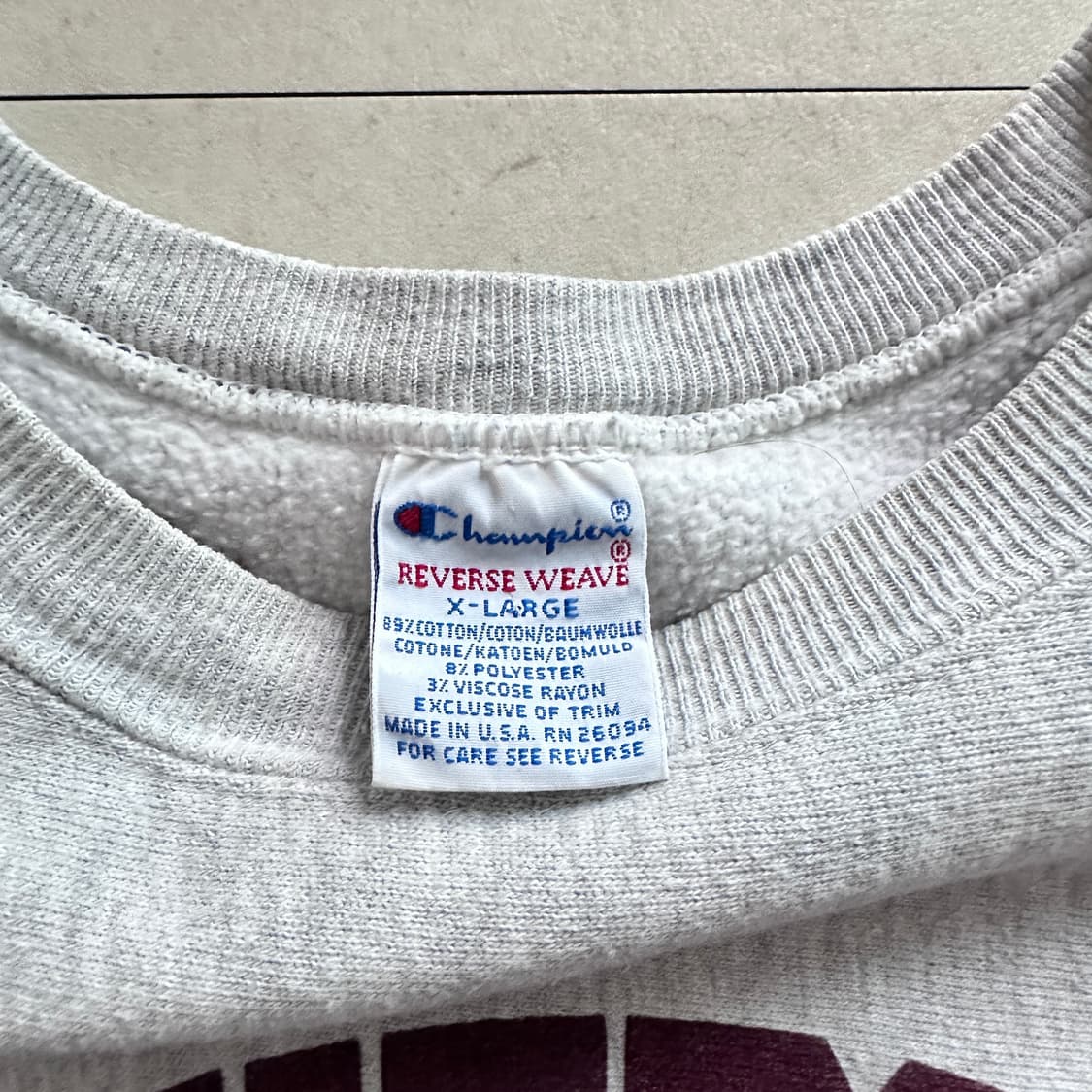 90s 챔피온 리버스위브 오클라호마 맨투맨(XL) MADE IN USA 상품이미지5