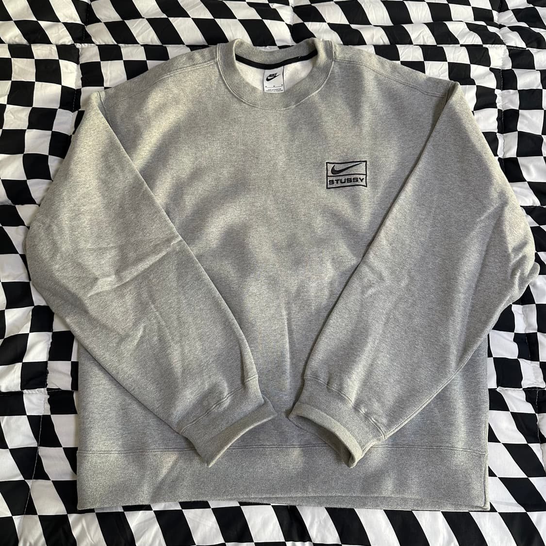나이키 x 스투시 NRG 플리스 크루넥 다크 그레이 헤더 상품이미지2