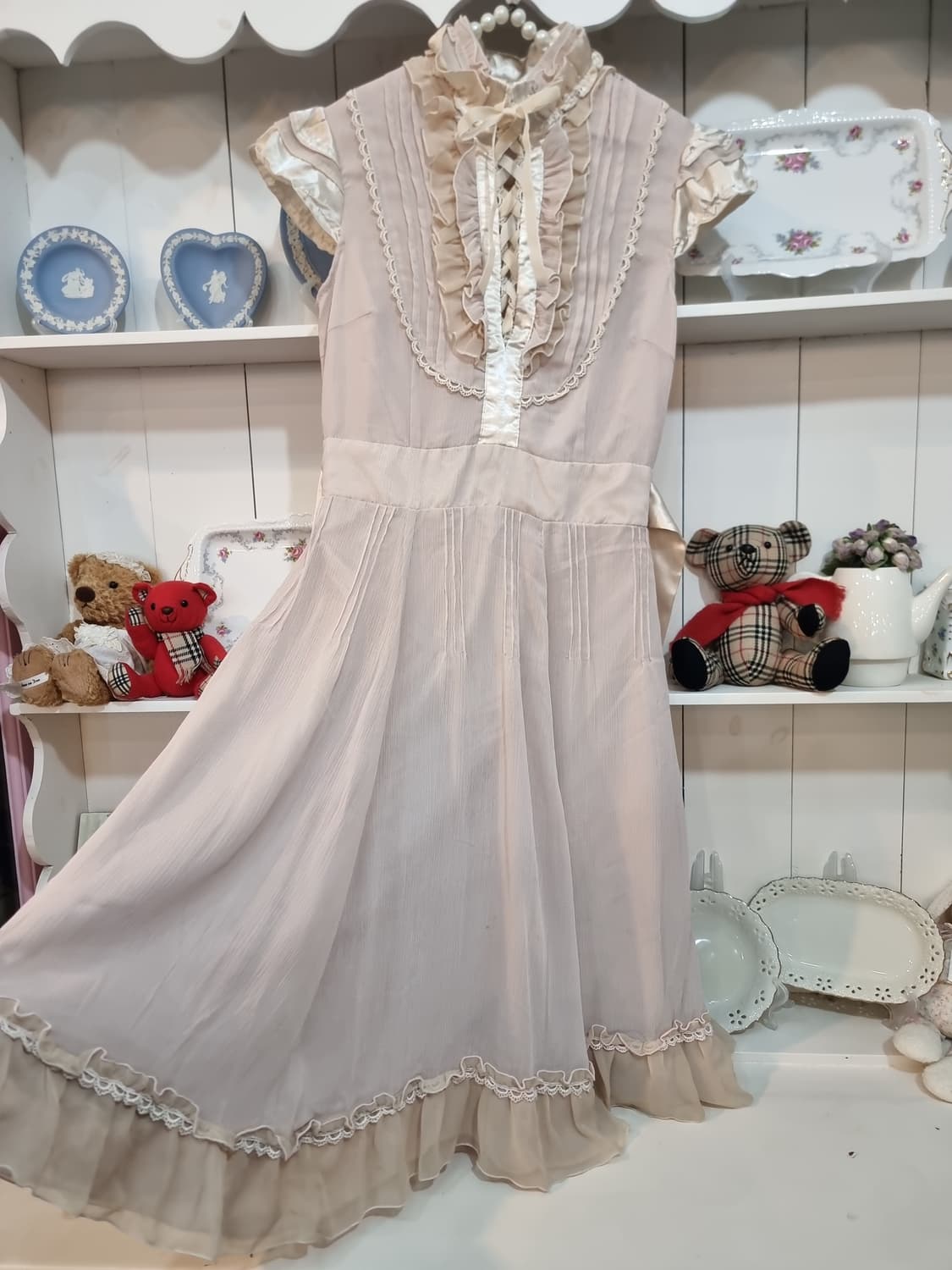 액시즈팜 axes femme 프릴 레이스 쉬폰 원피스 상품이미지4