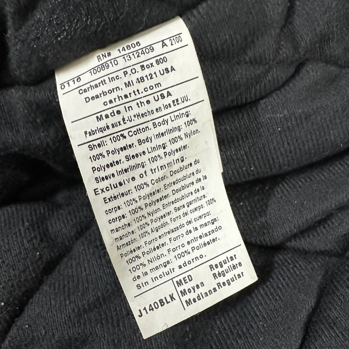 칼하트 J140 덕 액티브 자켓 블랙 상품이미지9