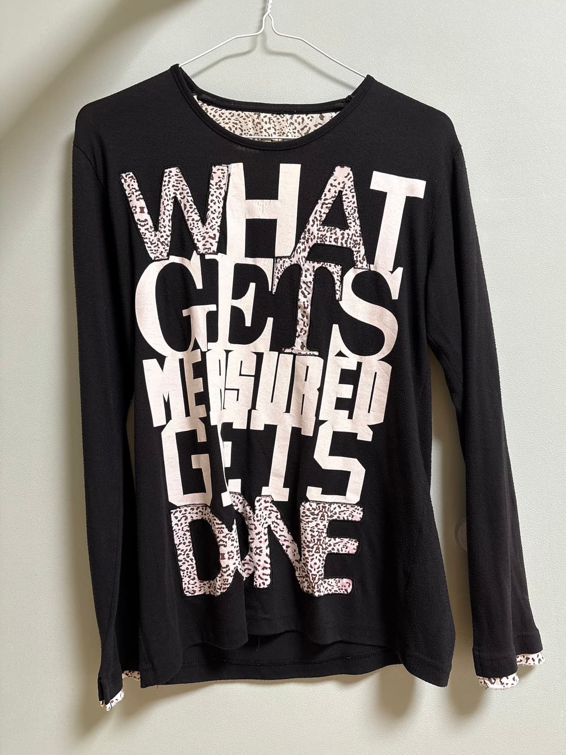 갸루 호피 레터링 롱 슬리브 펑크 y2k 상품이미지1