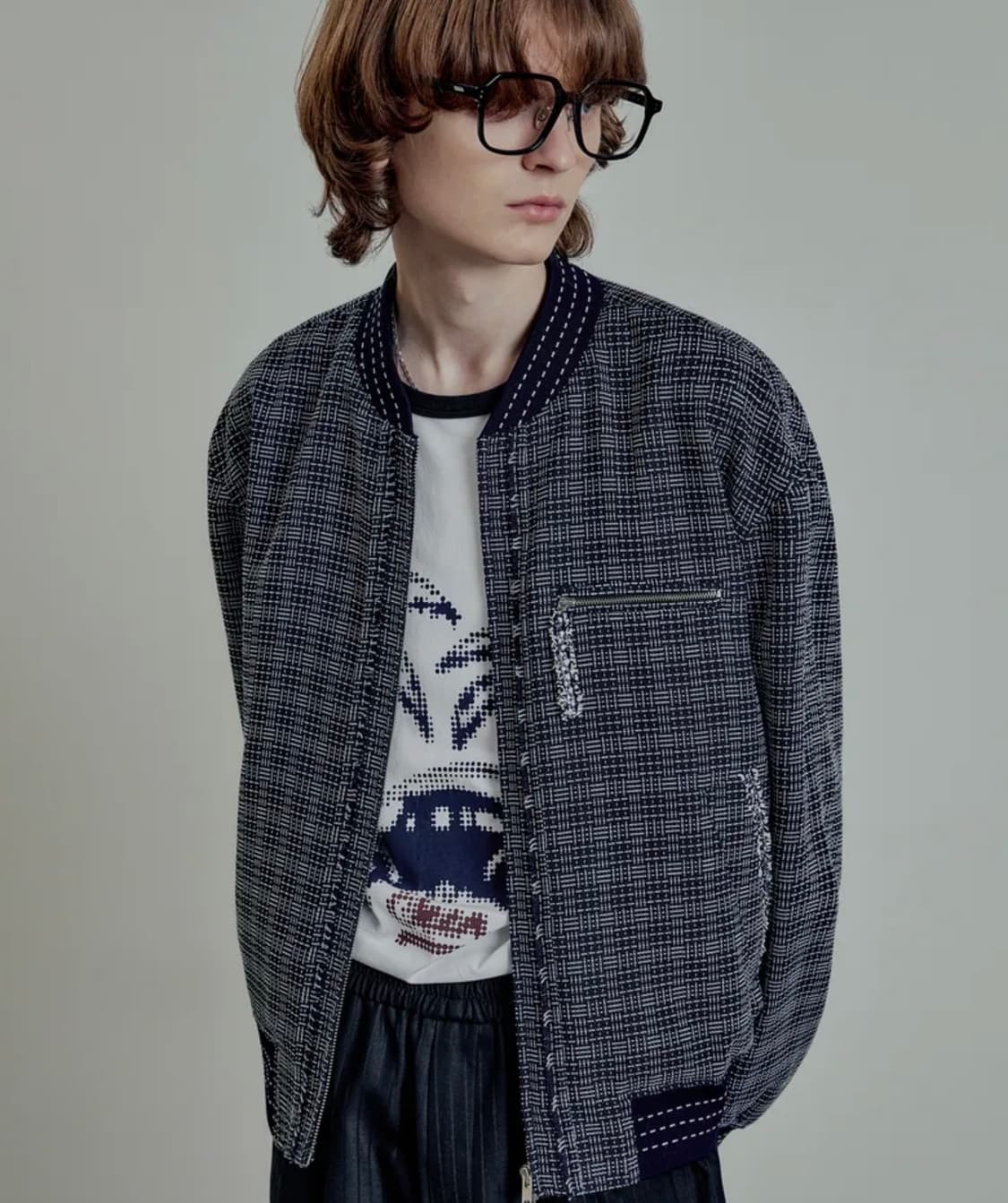 엘무드 아카사 트위드 봄버 자켓 48 상품이미지1