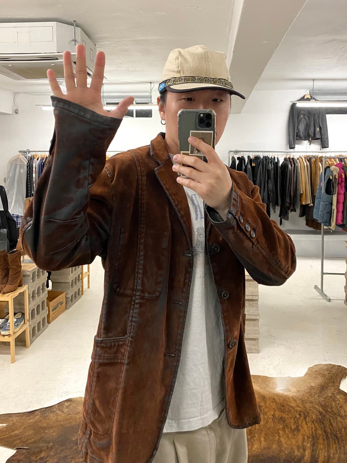 VTG velvet waxed coating jacket 왁스 코팅 자켓 상품이미지10