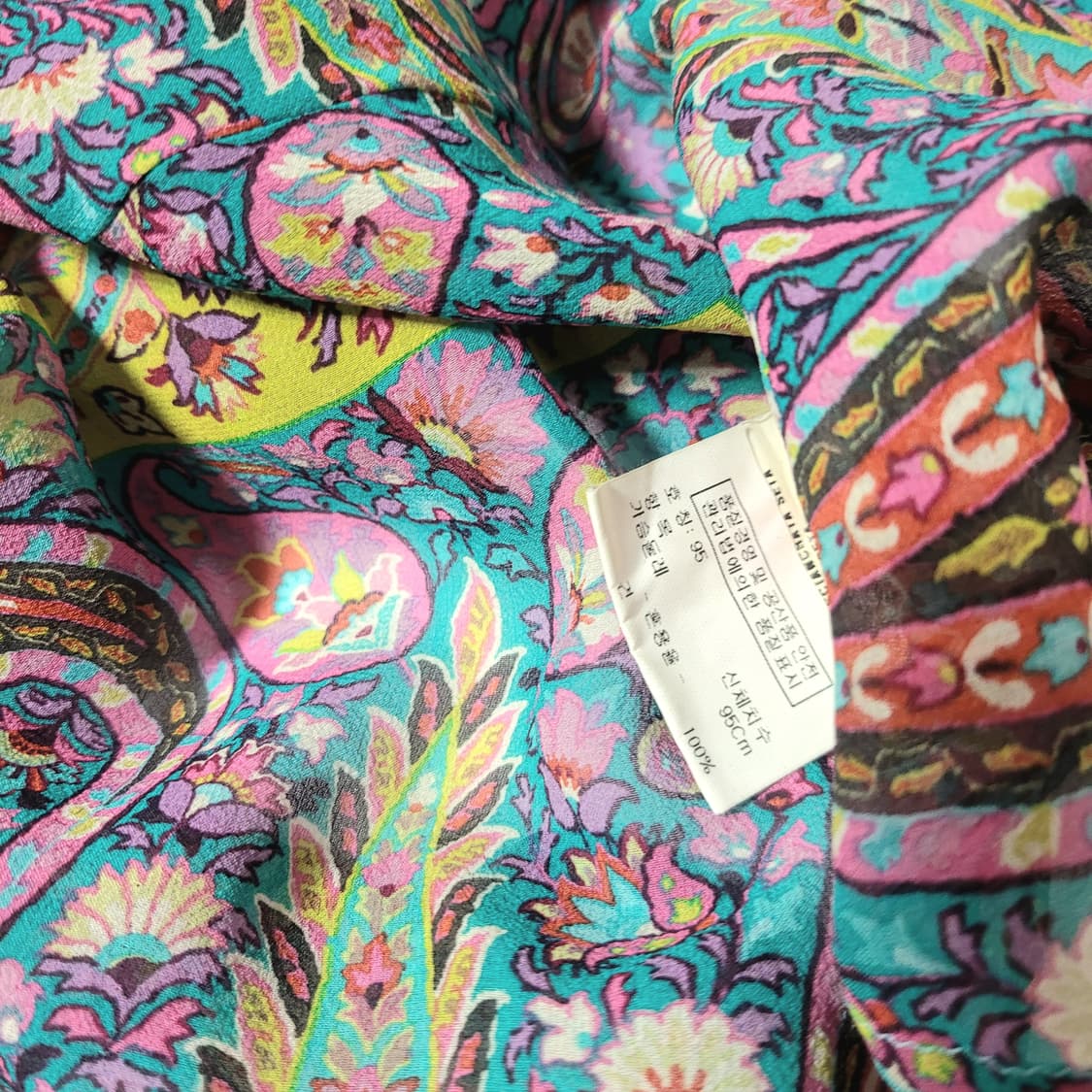 에트로 블라우스 실크100% 시스루 페이즐리 (55-66) 상태완벽 상품이미지10