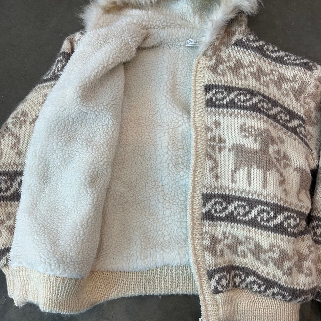 노르딕패턴 니트 후드집업 상품이미지3