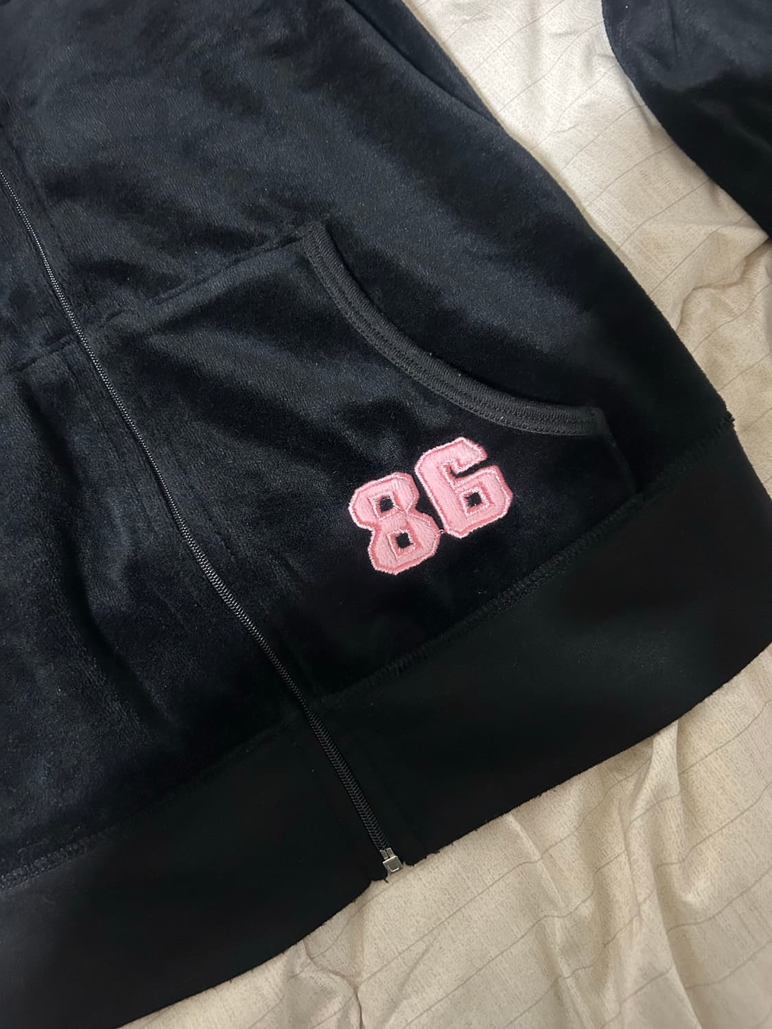 Pink 벨벳 후드집업 상품이미지5