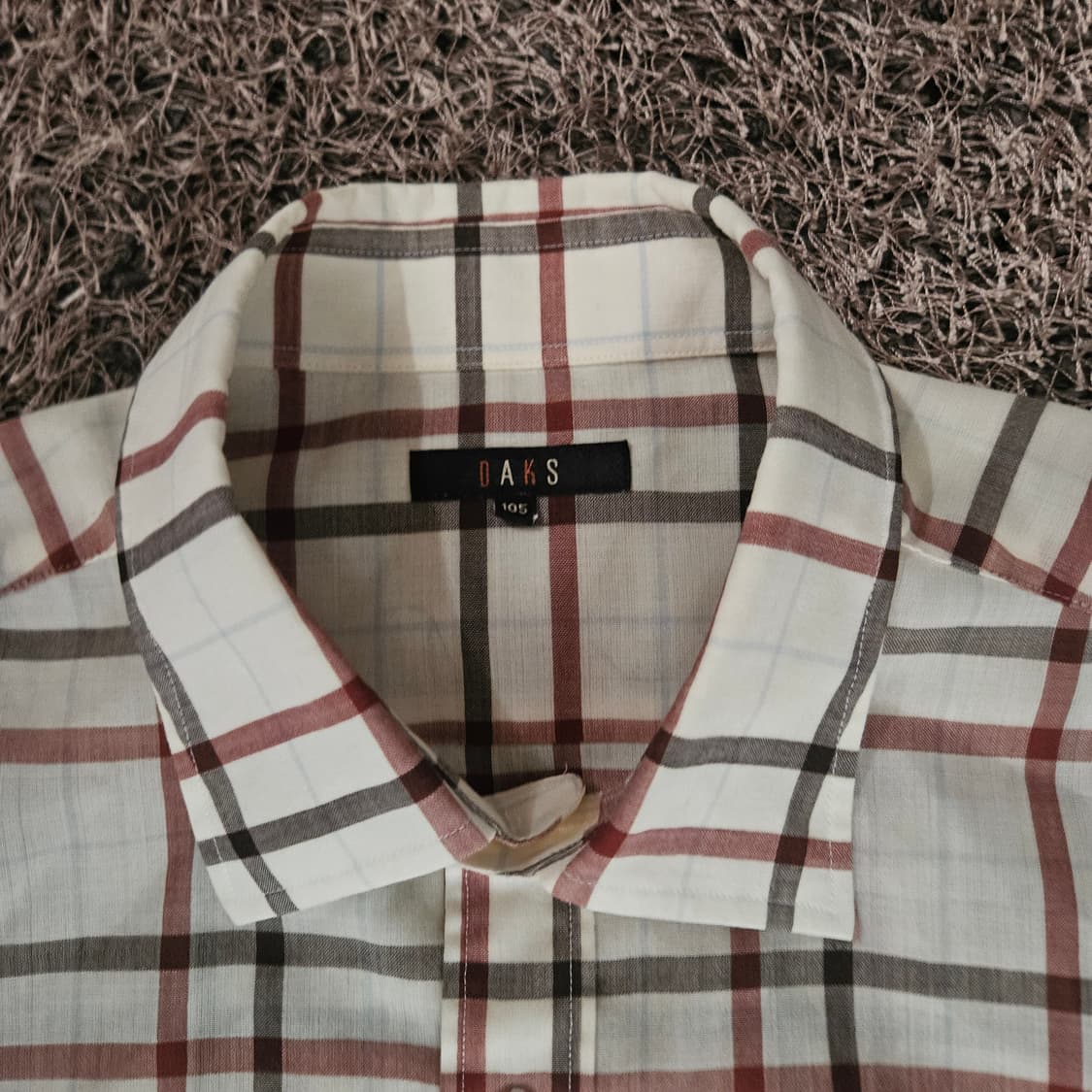 닥스(Daks) 시그니쳐 체크 레귤러핏 반팔셔츠 105size 상품이미지5