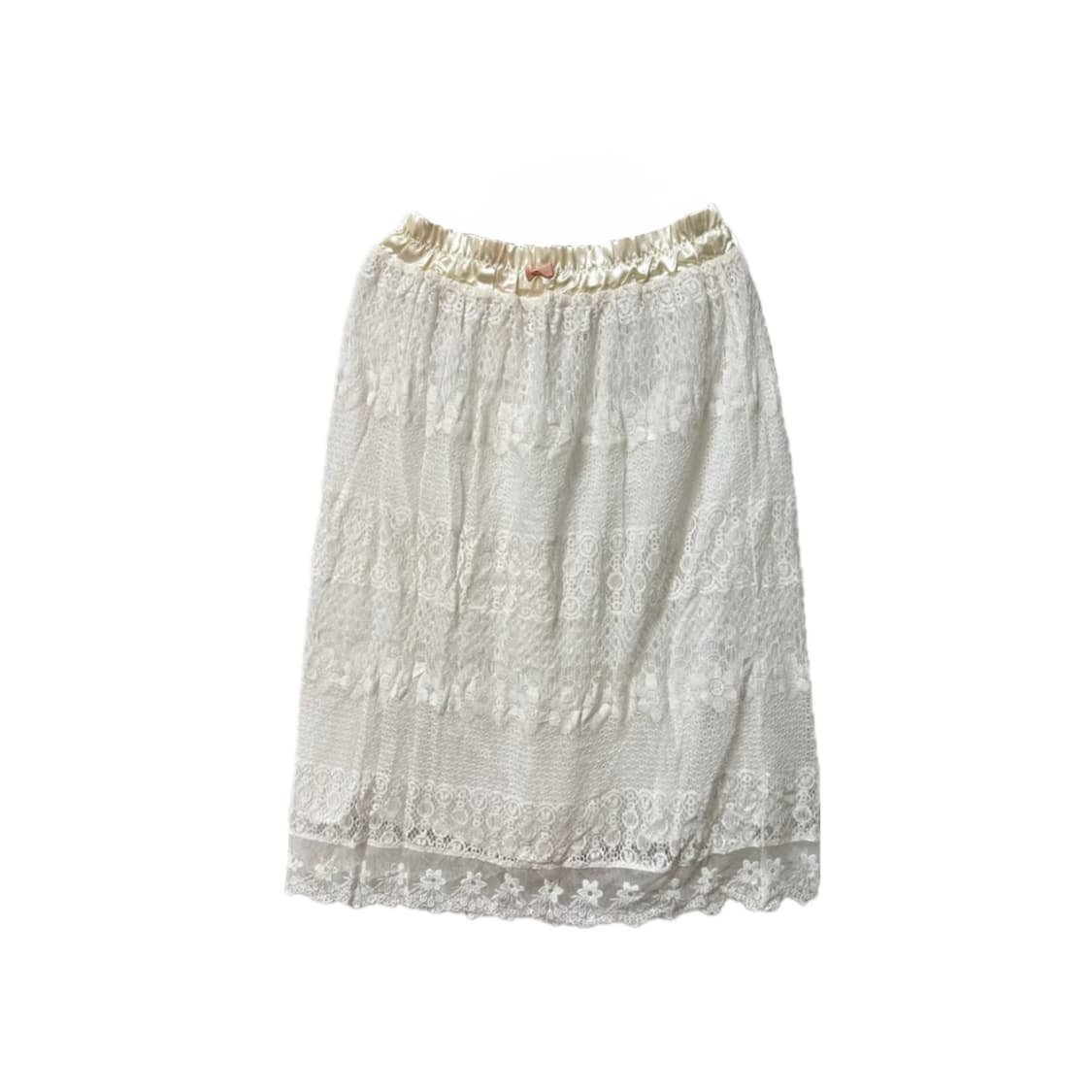 갸루 달천깔 화이트 레이스 롱스커트 상품이미지1