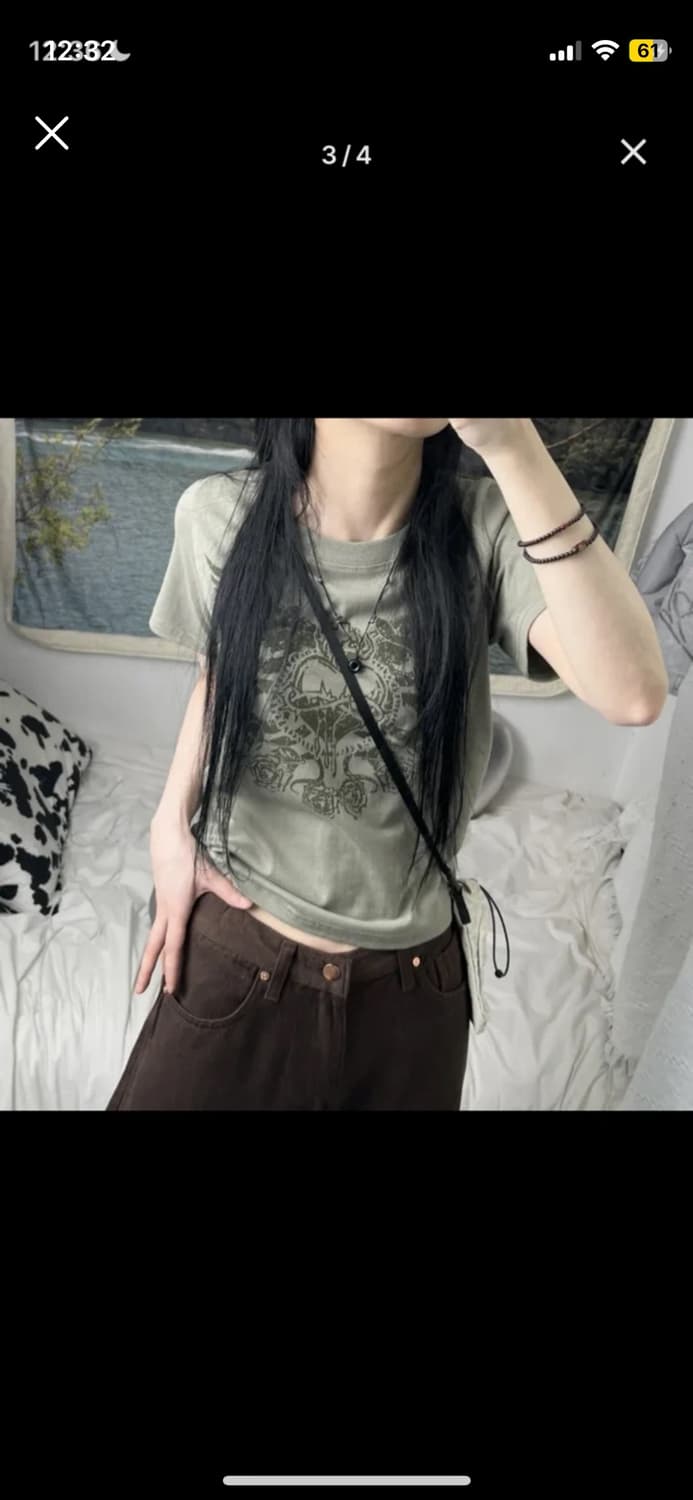 오피엠 빈티지 슬림티 올리브 상품이미지1