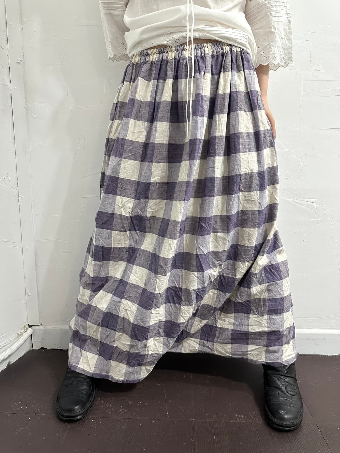 purple check pants 상품이미지2