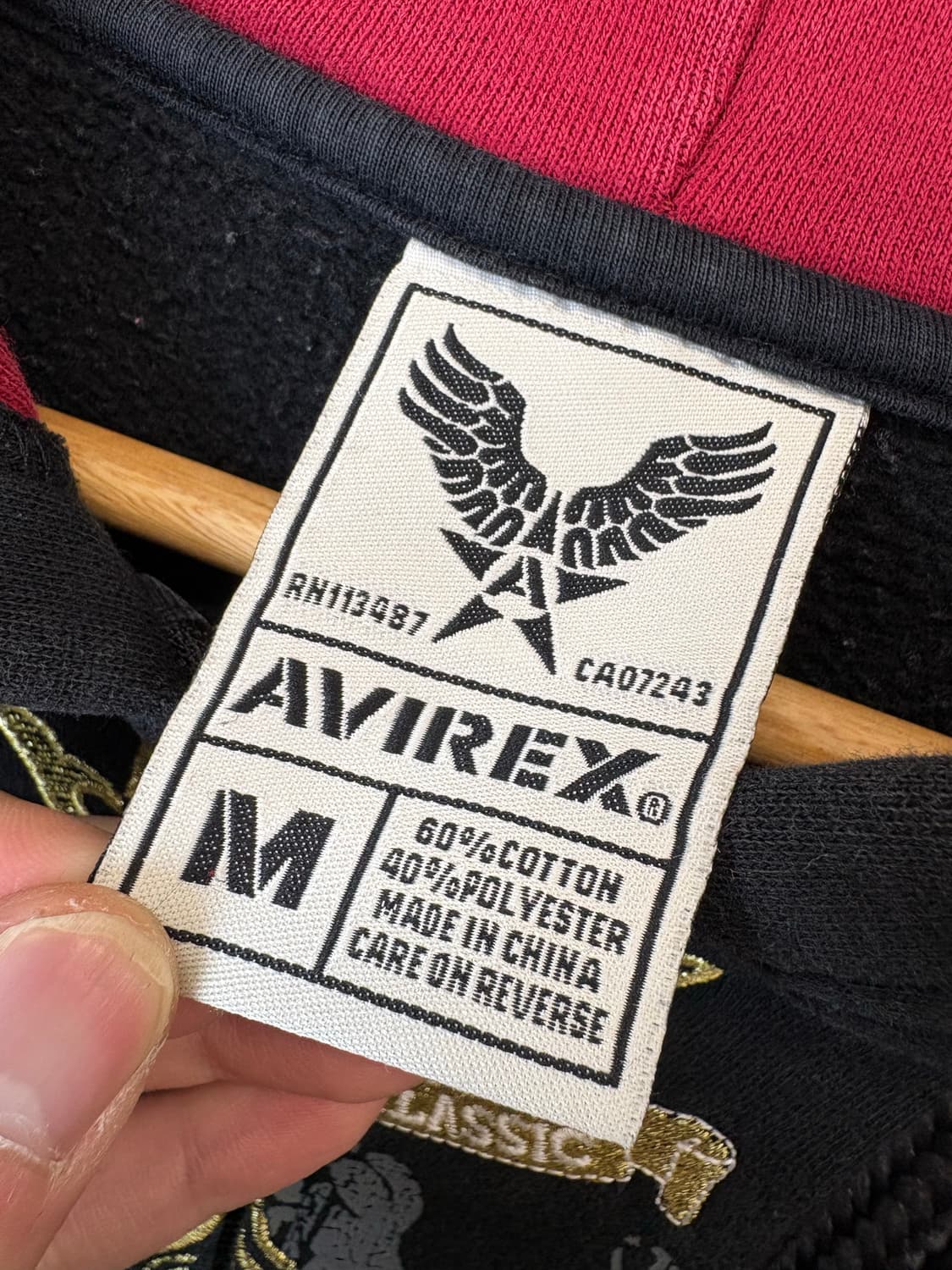 아비렉스 빈티지 크로스헤드 후드집업 블랙 상품이미지6