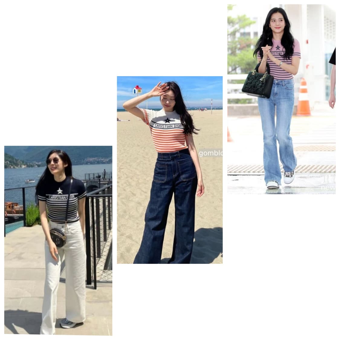 정품)급처새상품!디올 리비에라 블핑지수,김연아 연예인니트 반팔 별 스웨터 상품이미지1