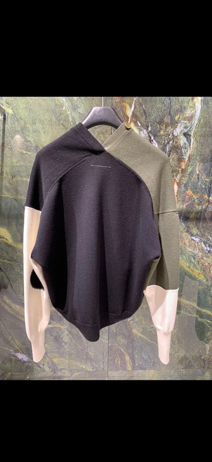 MM6 마르지엘라 엘보 패치 컬러블록 버튼업 가디건 XXL 상품이미지2