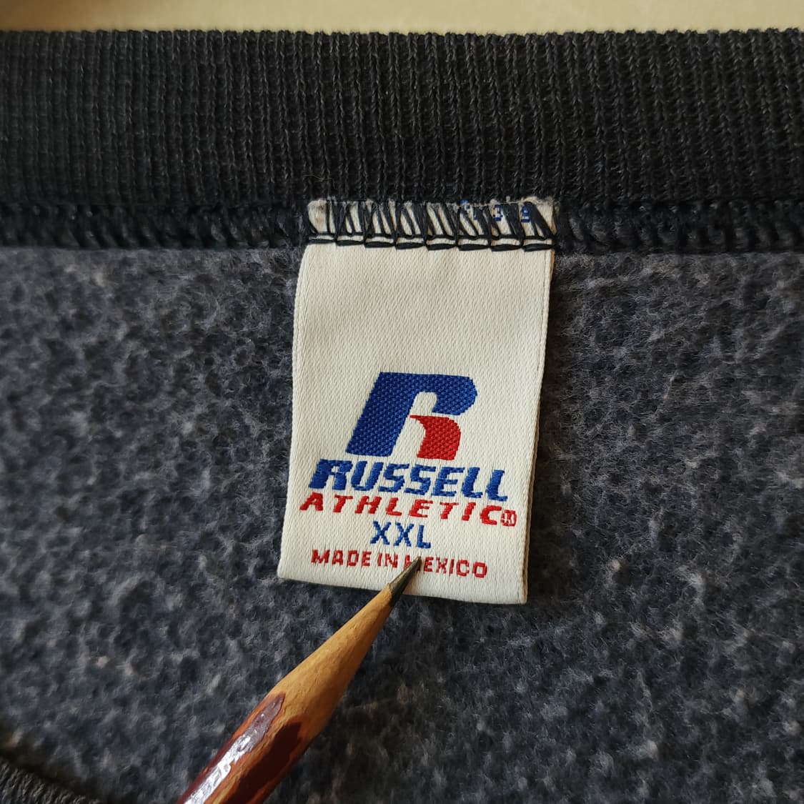 90s 러셀 맨투맨 스웻셔츠 블랭크 빈티지 블루 그레이 XXL 상품이미지5