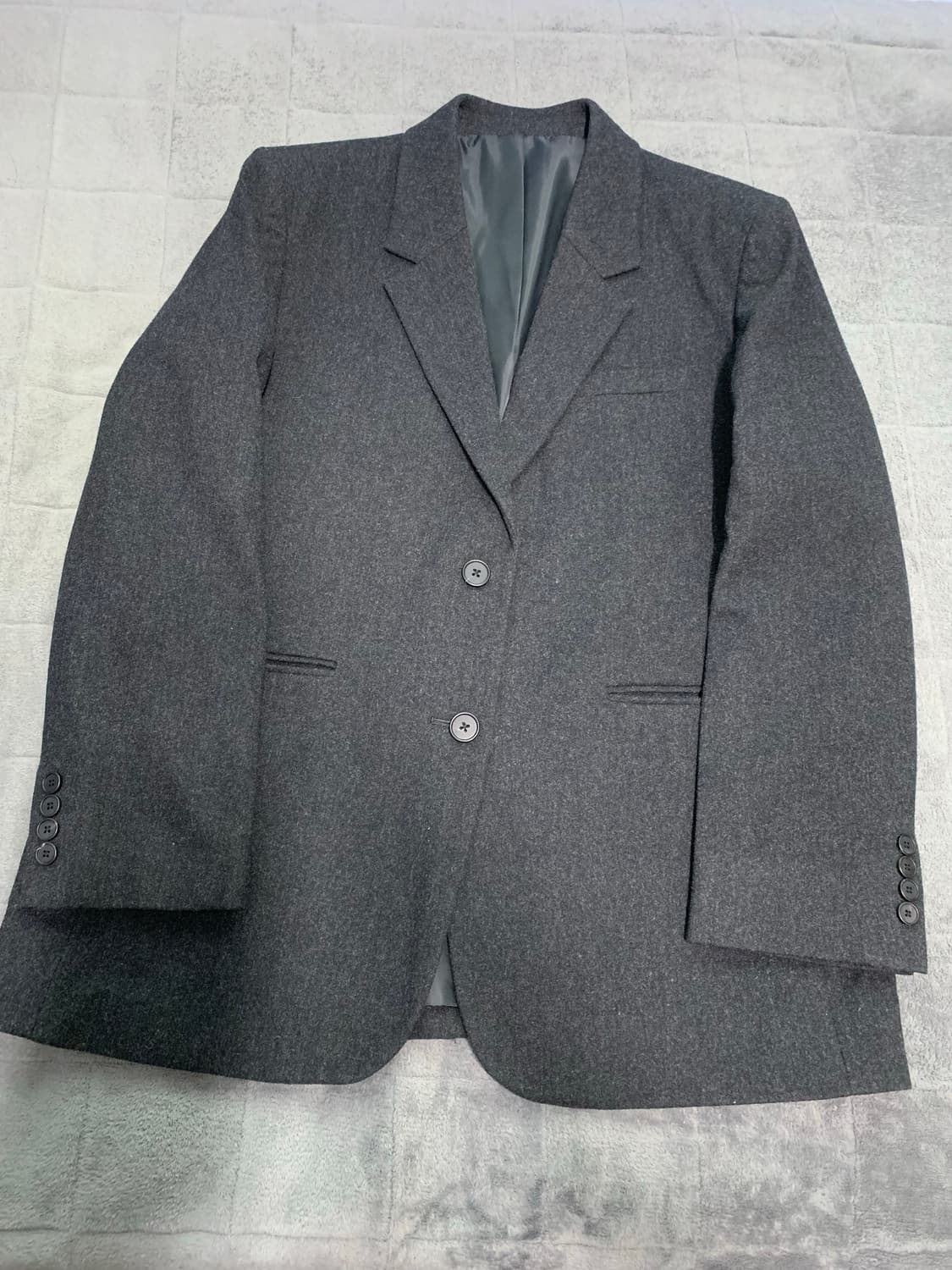 무탠다드 울 플란넬 오버사이즈 블레이저 L 상품이미지4