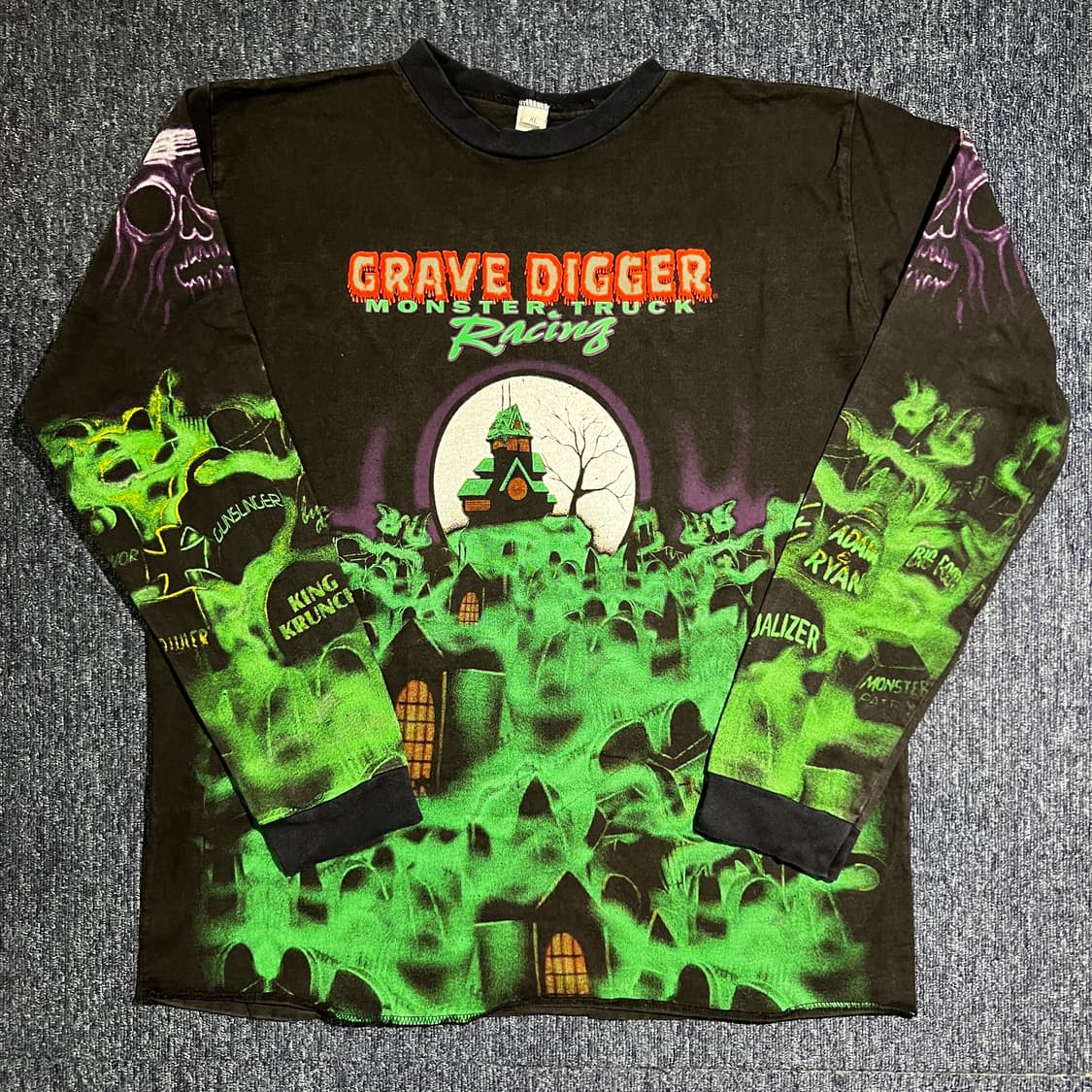 빈티지 90s Grave Digger 몬스터트럭 롱슬리브 상품이미지1
