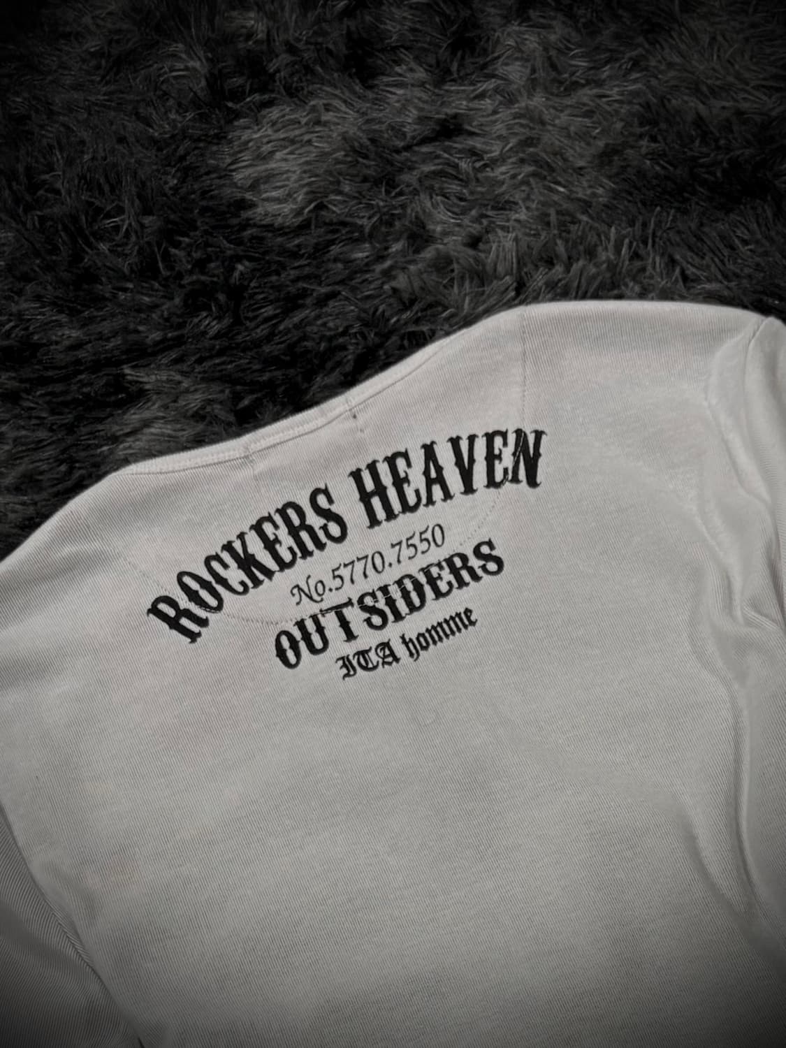 블랙&화이트 레이어링 펑크 해골 레터링 반팔 상품이미지5