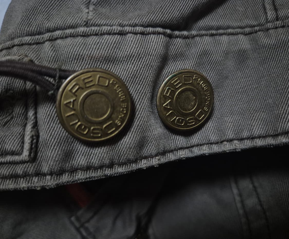 빈티지 Dsquared2 00's 데님 카키 베스트 밀리터리 히피 Y2K 상품이미지3