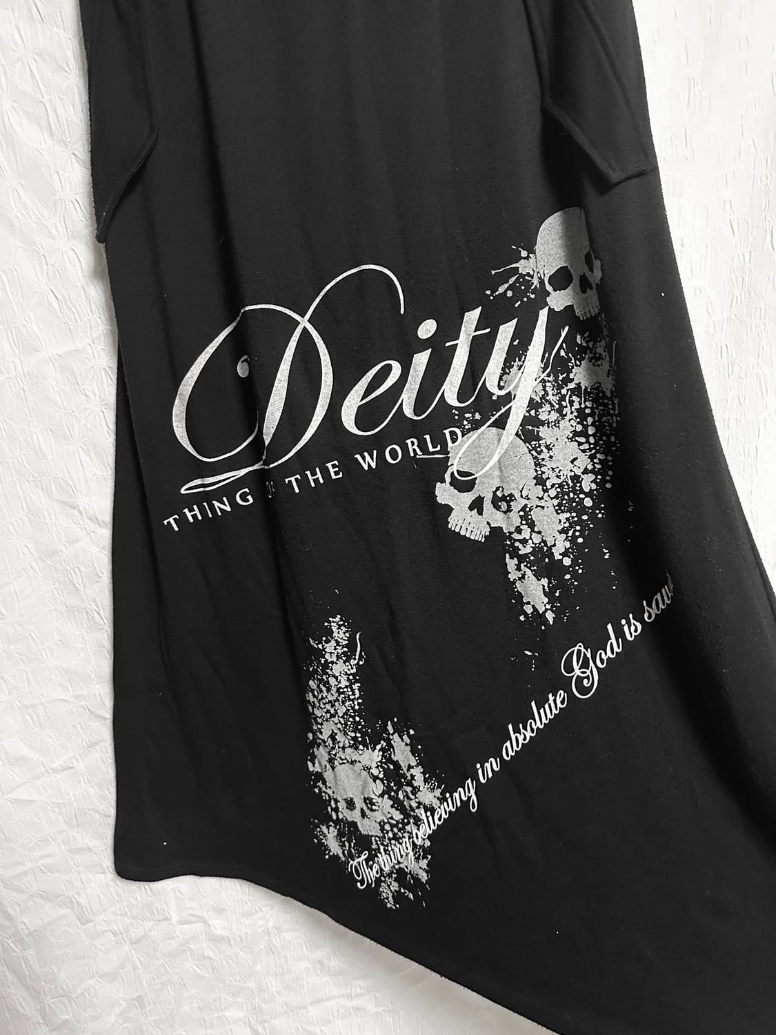 빈티지 펑크 해골 레터링 롱 스커트 상품이미지3