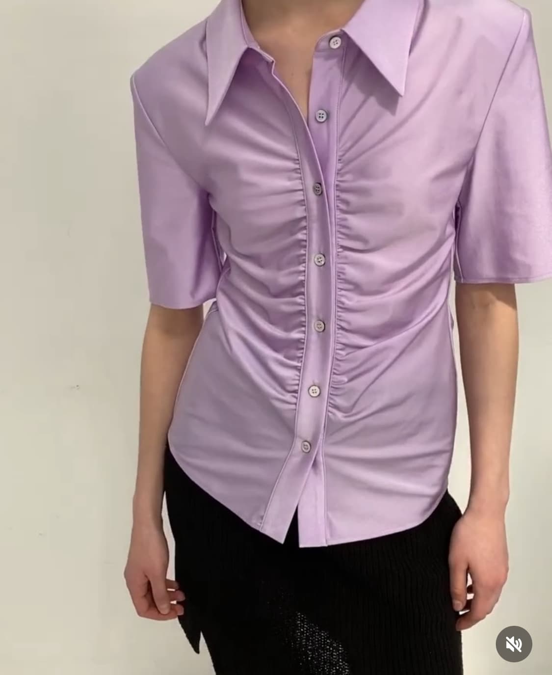 드래곤블루스 셔링 이펙트 저지 블라우스 - 바이올렛 S 상품이미지2