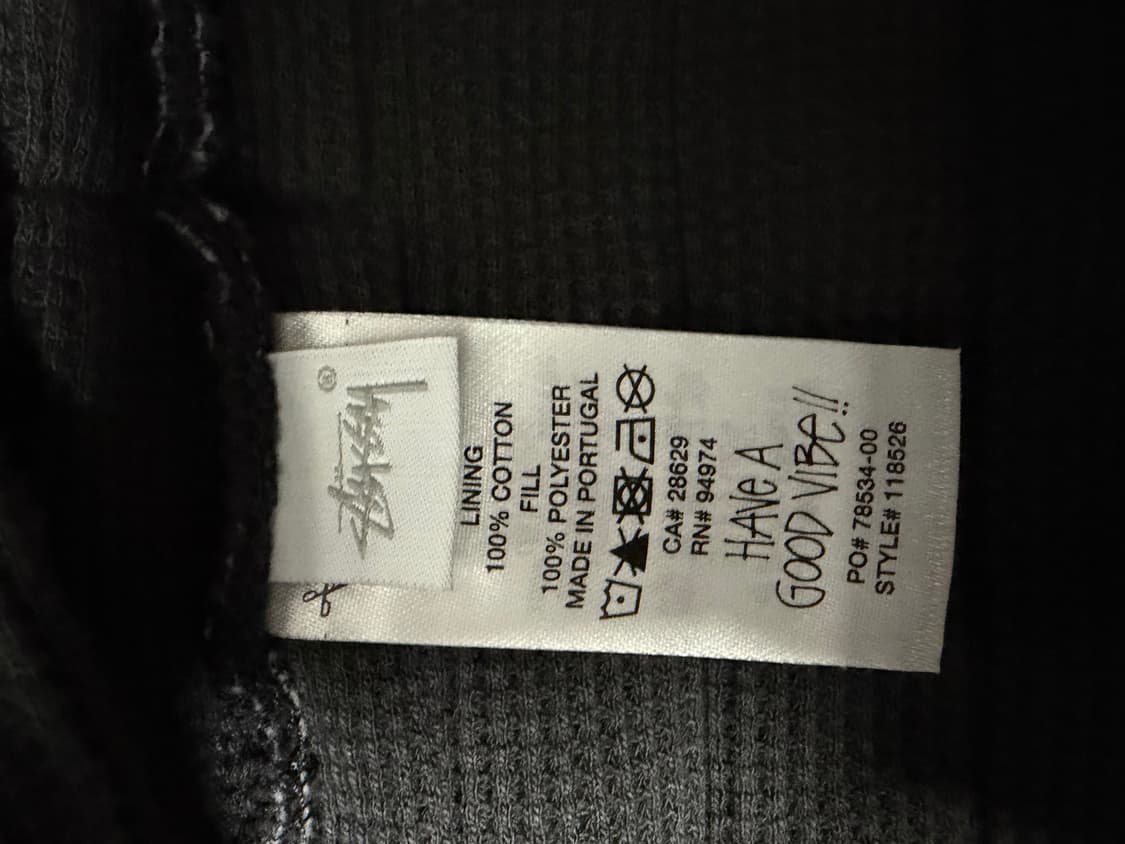 스투시 버티컬 퀄티드 후드집업 블랙 L 상품이미지5