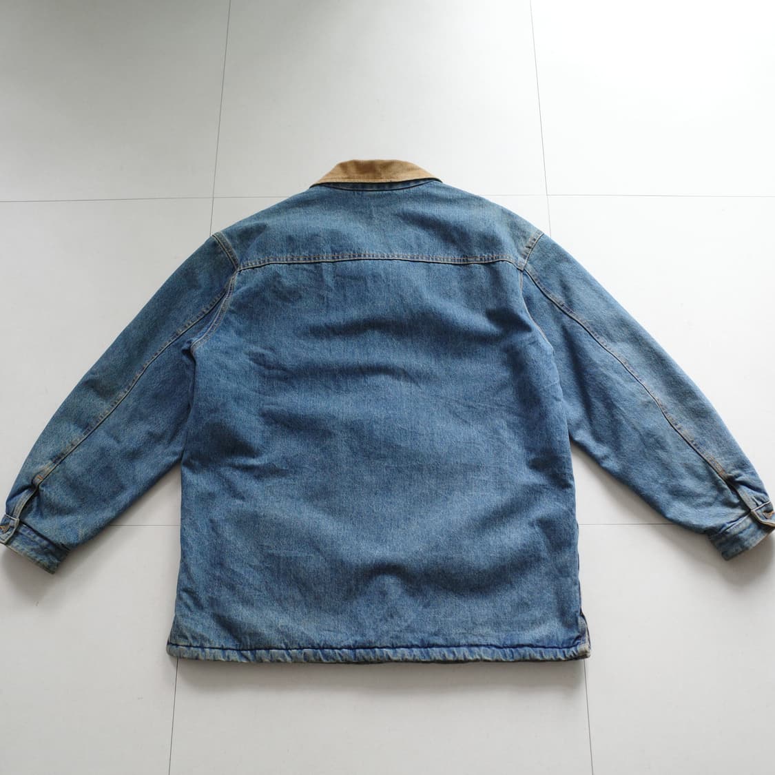 80s Lee 리 라이더 쉐르파 코듀로이 카라 렌치 데님자켓 M 상품이미지7