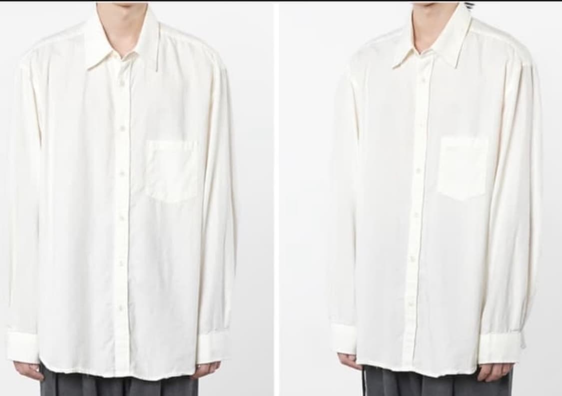 새상품 이얼즈어고 오프 화이트 울 코튼 포이카 셔츠 ( 1 / S ) 상품이미지4