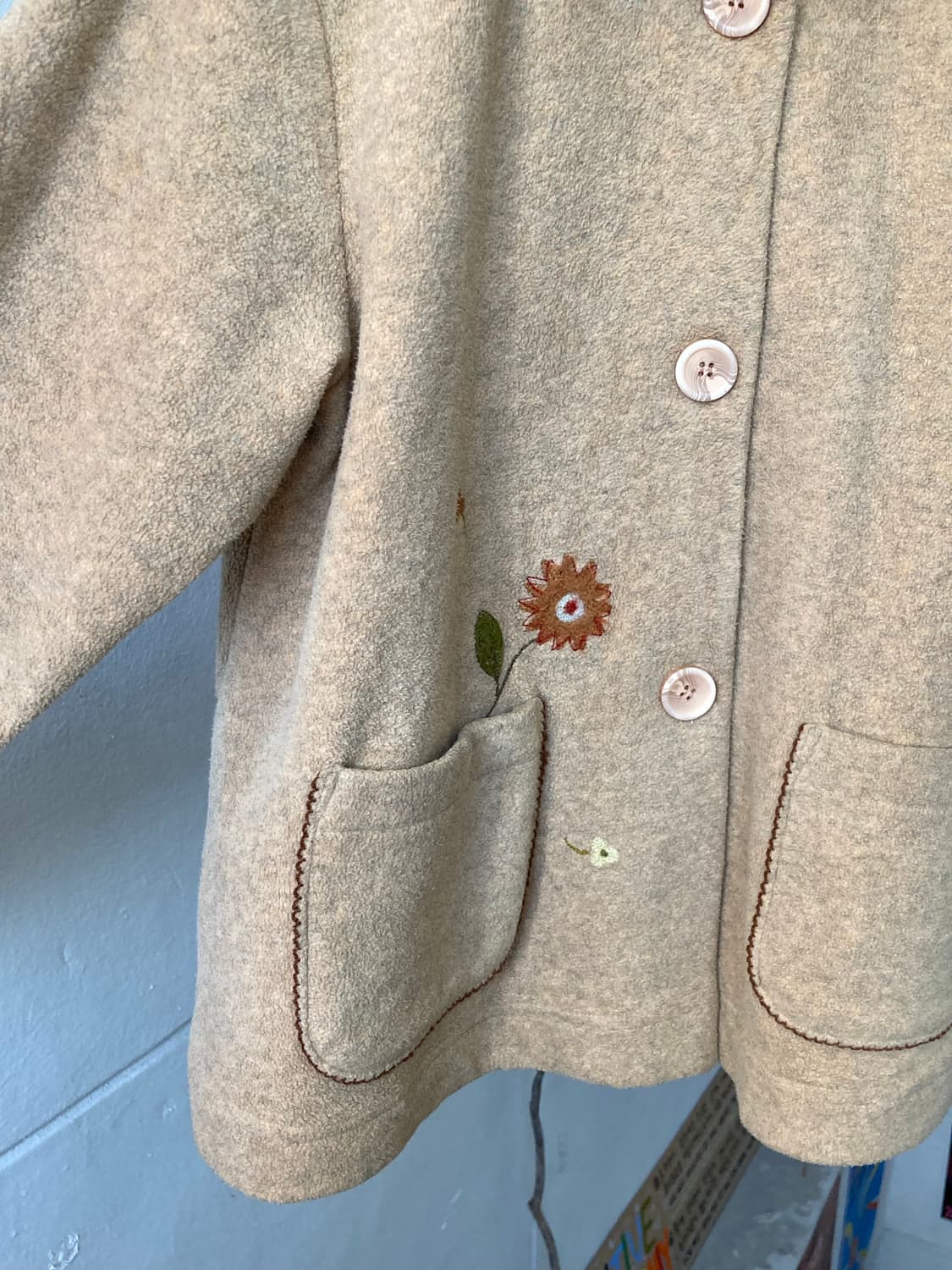 모리걸 자수 디테일 숏코트 상품이미지2