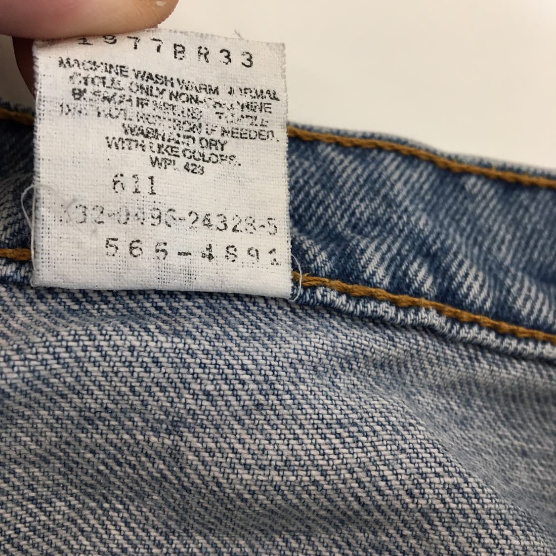 리바이스 565 90s USAmade 루즈 와이르레그 데님진 36 인치  상품이미지6