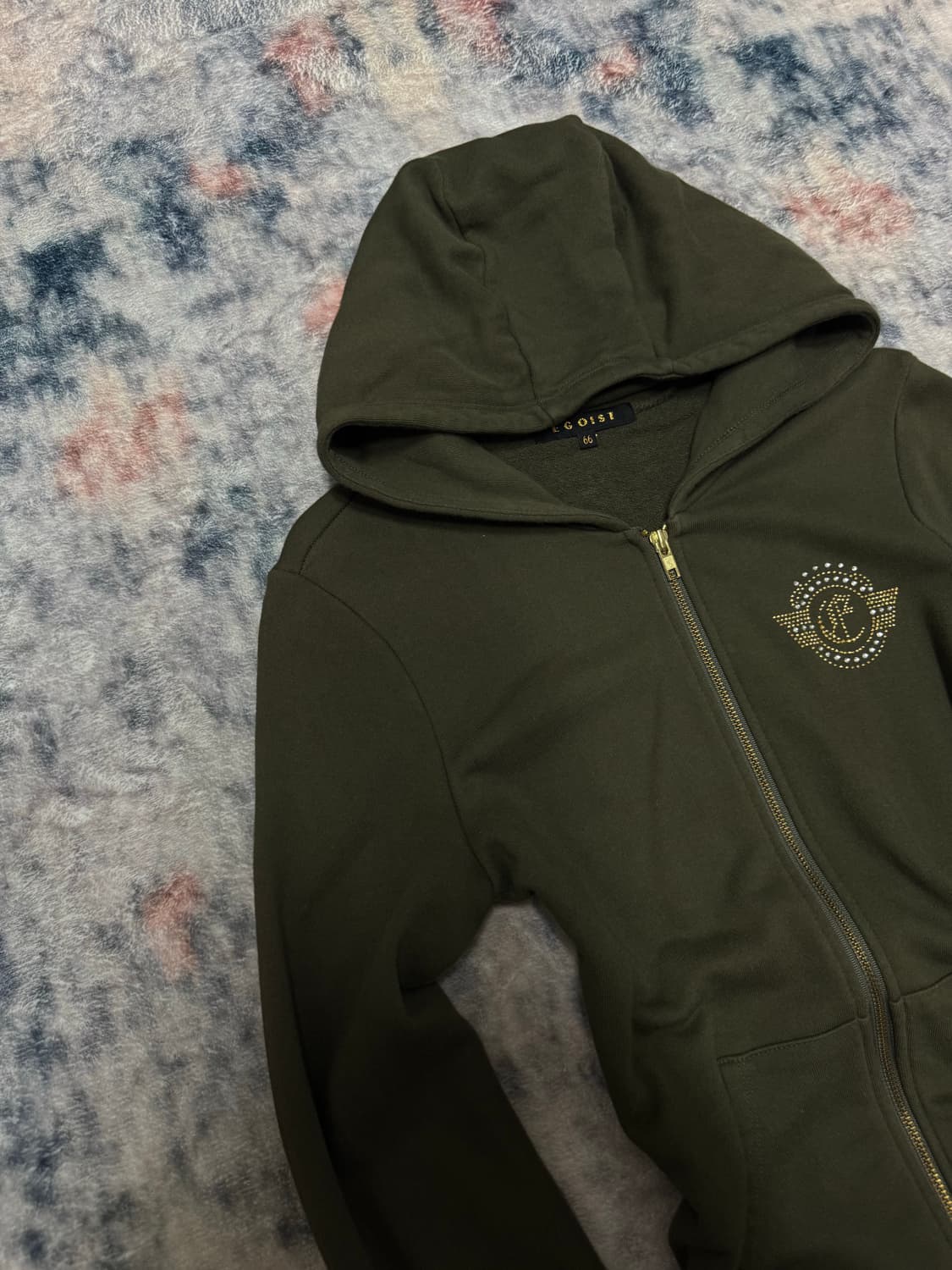 Egoist y2k khaki bizz wings hoodie 상품이미지4