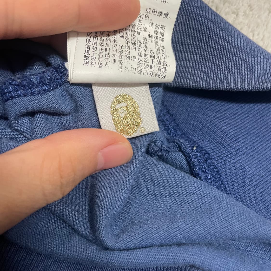 L) 베이프 X 챔피온 콜라보 청계 후드 집업 블루 상품이미지8