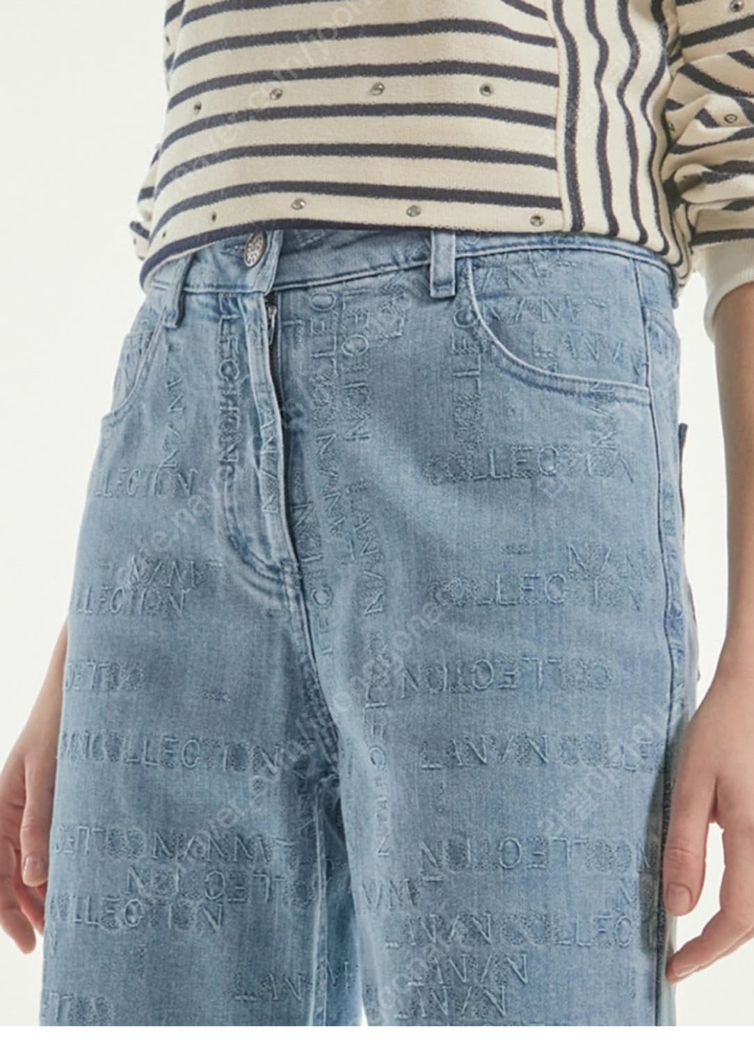 랑방 595000원 자수로고 와이드데님 패츠 상품이미지3